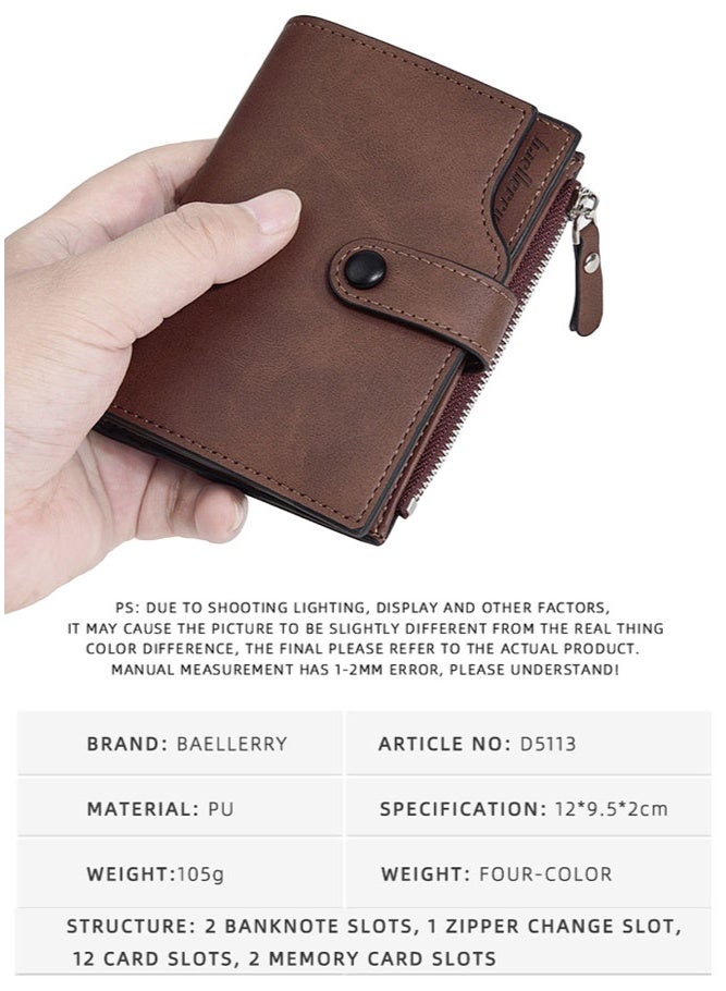 baellerry Men's Genuine Leather Wallet Universal Wallet – Slim Bifold Design, Multiple Card Slots & Cash Compartment – Stylish & Durable Gift for Him - Image 4